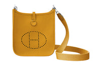 HERMES Evelyne Amazon Cow Leather Crossbody Bag Shoulder Bag Women's Amber Yellow