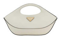 PRADA Leather Shoulder Bag Crossbody Bag Handbag Medium Size Women's White