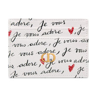 DIOR Calfskin Card Clip Card Holder Women's White & Black & Red