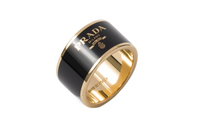 PRADA Enamel Metal Rings Women's Black