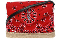 SAINT LAURENT Cotton Fabric With Leather Shoulder Bag, Crossbody Bag Women's Multicolor