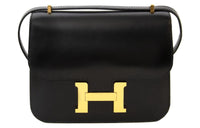 HERMES Constance Cow Leather Shoulder Bag Crossbody Bag Mini Women's Noir Black