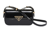 PRADA Patent Leather, Leather Crossbody Bag, Shoulder Bag Women's Black