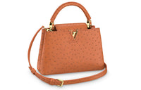 LOUIS VUITTON Capucines Ostrich Leather Capusin Handbag Small Size Women's Connyk Brandy