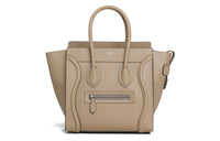 CELINE Luggage Cow Leather Handbag Smile Bag One Shoulder Handbag Extra Mini Women's Sand Dune