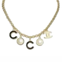 CHANEL Pearl Necklaces Women's Gold
