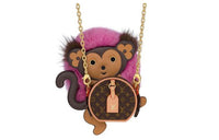 LOUIS VUITTON Canvas With Leather Necklace Pouch Women's Brown