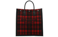 SAINT LAURENT Wool With Sheepskin Handbag Unisex Red