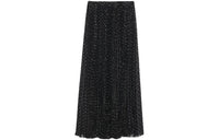 SAINT LAURENT Polka Dot Printed Pleated Skirt