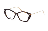 DIOR Plate And Metal Irregular Shape Eyeglass Frames Unisex Tortoiseshell