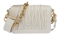 MIU MIU Soft Sheep Leather Shoulder Bag Crossbody Bag Women's White