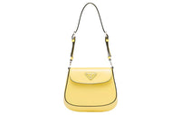 PRADA Cleo Shiny Leather Crossbody Bag Shoulder Bag Women's Yellow