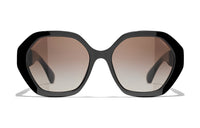 CHANEL Plate Frame Irregular Shape Sunglass Women's