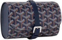 GOYARD Voyage Canvas With Leather Storage Bag Unisex Marine Blue