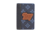 LOUIS VUITTON Cow Leather Card Holder, Wallet Men's Blue