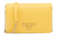 PRADA Saffiano Leather Handbag Shoulder Bag Crossbody Bag Mini Women's Sunlight Yellow