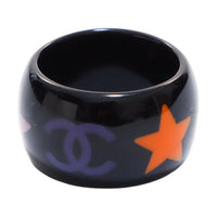 CHANEL Plastic Rings Women's Black