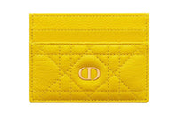 DIOR Caro Calfskin Card Holder Women's Yellow