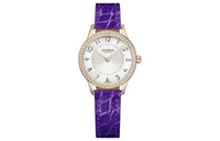 HERMES Wrist Watch Quartz Movement 18K Rose Gold Strap Purple Watch Dial Women's
