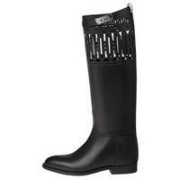 HERMES Jumping Knee high Boots Women's Black