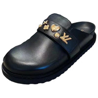 LOUIS VUITTON Cosy Comfort Closed Toe Slippers Women's Black