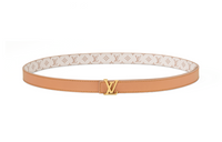 LOUIS VUITTON 24 Early Spring Logo Leather Belts Women's Orange Pink Width 2CM