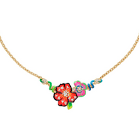 DIOR 18K Gold Diamond Lacquered Necklaces Women's Gold