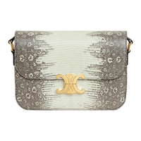 CELINE Lizard Skin Handbag Shoulder Bag Crossbody Bag Regular Women's Natural