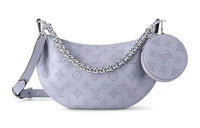 LOUIS VUITTON Perforated Cow Leather Shoulder Bag Crossbody Bag Small Size Women's Light Purple