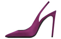 SAINT LAURENT Zoe Slim Heel High Heels 10.5cm Women's Purple