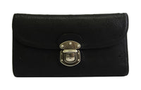 LOUIS VUITTON Leather Wallet Women's Black