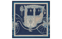 HERMES Cashmere Shawl Women's Marine Blue/Natural/Sky Blue