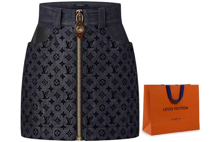 LOUIS VUITTON FW23 Denim Short Skirts Women's Blue