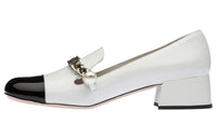MIU MIU Chunky Heel Casual Single Shoes 3.5cm Women's White