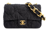 CHANEL Fabric One Shoulder Handbag Crossbody Bag Women's Black