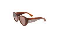 MIU MIU Acetate Irregular Shape Sunglasses Unisex Brown