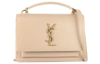 SAINT LAURENT Sunset Chain Wallet Dark Beige