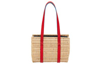 HERMES Panier En Osier Crocodile Leather Calfskin Wicker Handbag, Shoulder Bag Women's