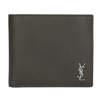 SAINT LAURENT Leather Wallet Men's Dark Khaki