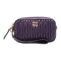 MIU MIU Calfskin Clutch Women's Purple