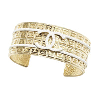 CHANEL Metal Bangles Women's Gold/White