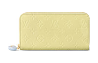 LOUIS VUITTON Zippy Embossed Leather Wallet Women's Yellow