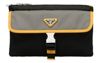 PRADA Nylon Clutch Men's Black/Yellow