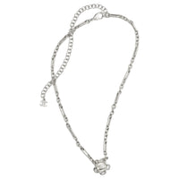 CHANEL Metal Artificial Pearl Necklaces Women's Silver