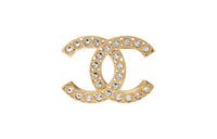 CHANEL 2022 Plated Cc Rhinestone Brooch Costume Brooch