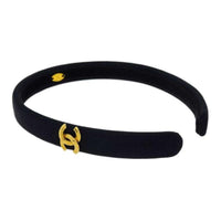 CHANEL Satin Headbands Women's Black