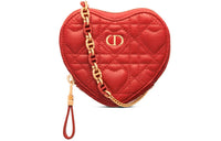 DIOR Caro Cow Leather Handheld Shoulder Bag Crossbody Bag Women's Red