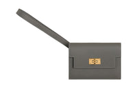 HERMES Madame Calfskin Wallet Women's 0L Grismeyer Cumulus Gray