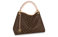 LOUIS VUITTON Artsy Coated Canvas With Cow Leather Trim Handbag Medium Size Women's Brown