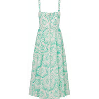 DIOR Paisley Leaf Printed Sleeveless Midi Dress
